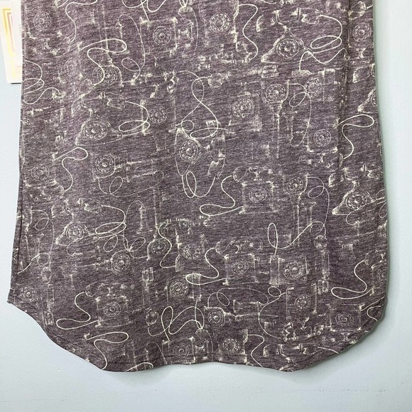 LULAROE Classic T Gray Retro Telephone Print Short Sleeve T-Shirt Womens Size XS - Picture 16 of 16